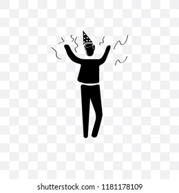 Man Partying vector icon isolated on transparent background, Man Partying logo concept