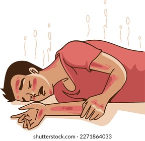 Man passed out from overheating causing heatstroke