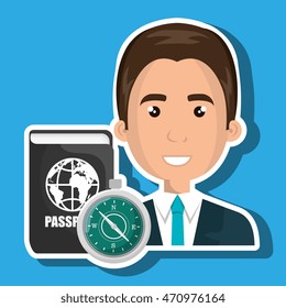 man password id travel vector illustration eps 10