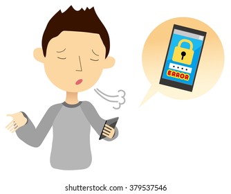 Man password on a mobile phone is error