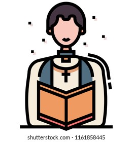 Man with a pastor uniform vector illustration in line color design