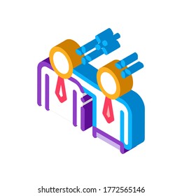 Vector del icono del hombro del hombre. Señal de hombro de hombre isométrico. ilustración de símbolo aislado de color