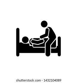 Man patient sorrow grief icon. Element of pictogram death illustration