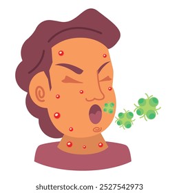 man patient suffering monkeypox isolated