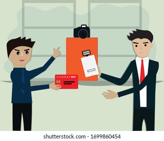 A man was paying bill with mobile payment machine – Vector Illustration
Vector; Digital payment; Business; Mobile payment machine; e-commerce; Smart business