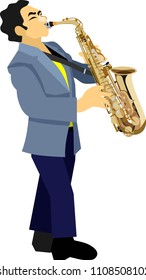 Man Paying Saxophone