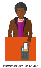 Man paying using smartphone.