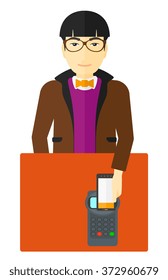 Man paying using smartphone.