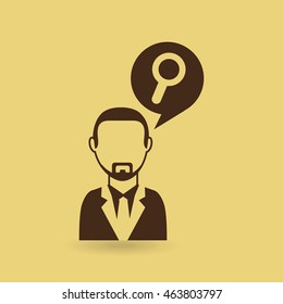 man with pc icon and computer, vector illustration