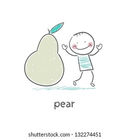 Man and pear