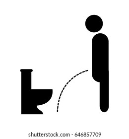 Man peeing on the floor icon, vector illustration