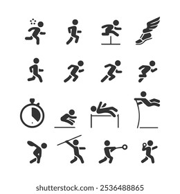 Man People Athletic Gym Gymnasium Body Building Exercise Healthy Training Running Workout Sign Symbol Pictogram Icon.