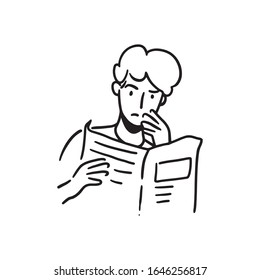 Man people avatar, isolated on white background. hand drawn line art cartoon vector illustration.