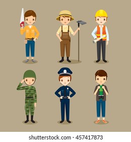 Man, People With Different Occupations Set, Profession, Avatar, Worker, Job, Duty