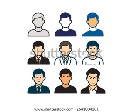 Man, people icon set illustration