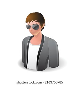 Man, People Icon with White Background