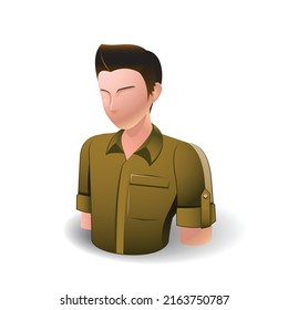 Hombre, icono de la gente con fondo blanco