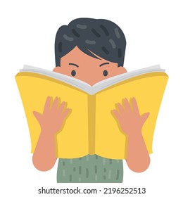 Man people reading a book vector cartoon