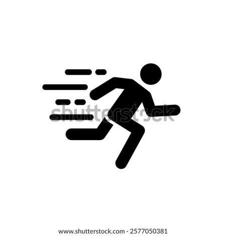 Man, people, run, speed, rush, quick, fast, running, icon vector illustration.
