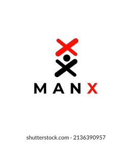 man people simple flat logo