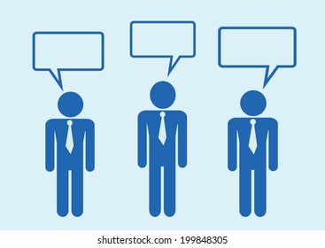 Man People Thinking Talking Conversation Icon Symbol Sign Pictogram
