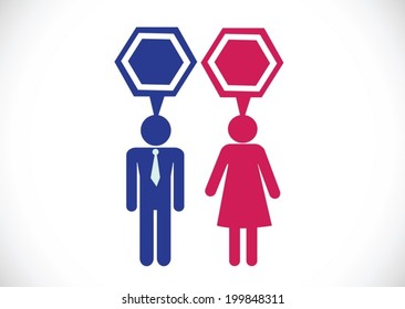 Man People Thinking Talking Conversation Icon Symbol Sign Pictogram