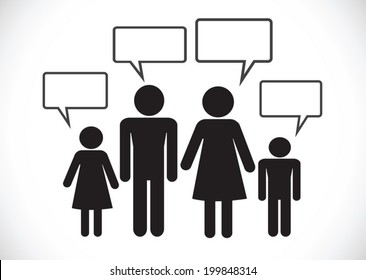 Man People Thinking Talking Conversation Icon Symbol Sign Pictogram