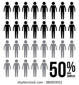 Man Percentage Survey Results Sign Symbol Pictogram