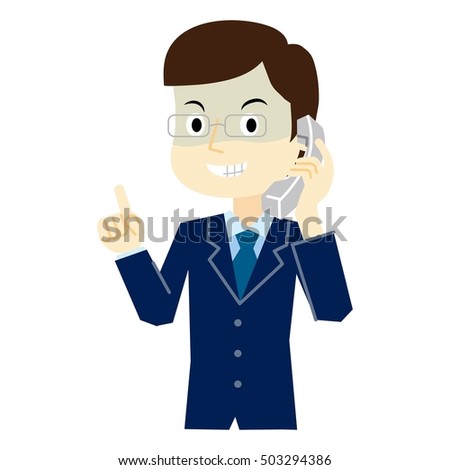 Man perform a telephone solicitation