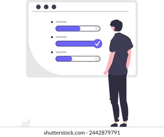 man performance overview vector template