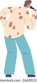 Hombre que actúa en la Ilustración vectorial del karaoke