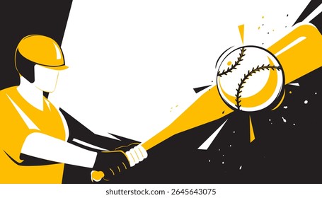 A man performing to play baseball. Vector illustration of trendy doodle art and abstract cartoon character
