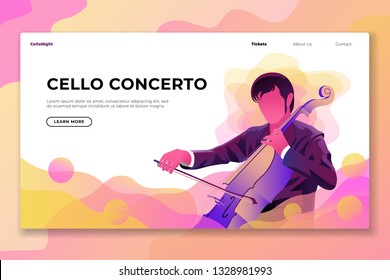 a man is performing and playing violin in a blue suit - All elements on this template are editable with vector software