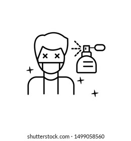 Man, perfume, allergy icon. Element of allergy icon