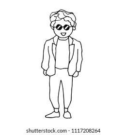 man person activities vector doodle hand drawing sketch illustration design