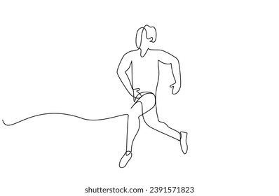 man person athlete running sport full body length line art design