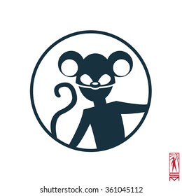 Man Person Basic body position Stick Figure Icon silhouette vector sign,Happy Chinese New Year, new year, monkey, year of the monkey 2016, a monkey, a symbol of Chinese, Oriental,