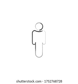 Man or person icon in linear style. user icon. Stock vector illustration isolated on white background.