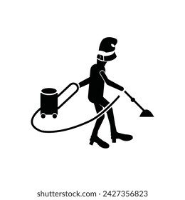 Man, person, vacuum cleaner brush icon