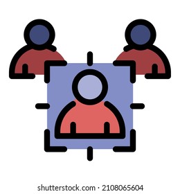 Man personal guard icon. Outline man personal guard vector icon color flat isolated