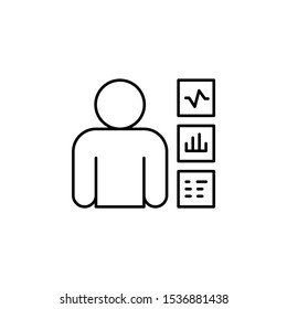 Man, personal, information icon. Simple line, outline vector of confidential information icons for ui and ux, website or mobile application