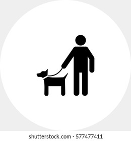 Man with Pet on Lead Icon