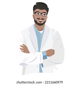 man pharmacist icon cartoon flat vector illustration concept design