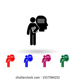 man with philosophy degree multi color icon. Simple glyph, flat vector of student degree icons for ui and ux, website or mobile application