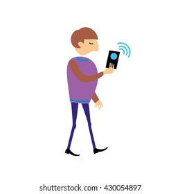 man phone