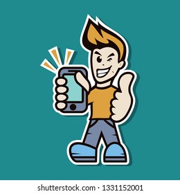Man Phone Illustration