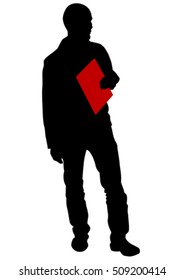 Mann mit Telefon auf weißem Hintergrund