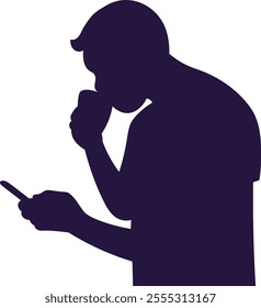 Man With Phone Silhouette Vector Illustration