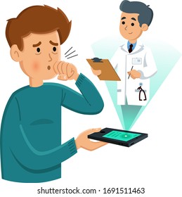 Man phones his doctor to discuss his symptoms