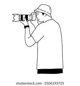 Man Photographer artist handdrawn illustration